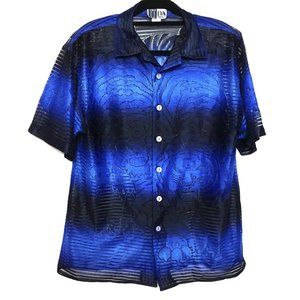 Street Culture Y2K Vtg Town See Thru  Camp Shirt